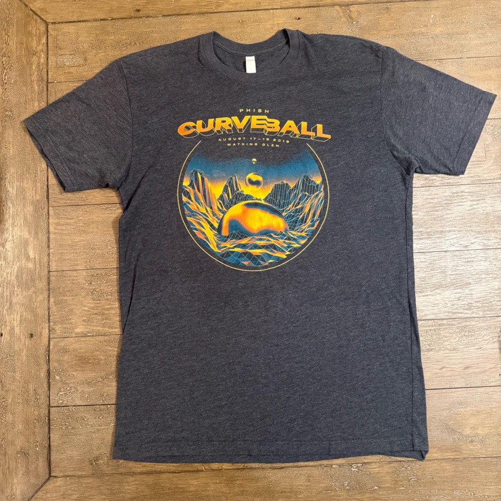 Phish CurveBall 2018 Watkins Glen Gray Graphic T-Shirt, XL